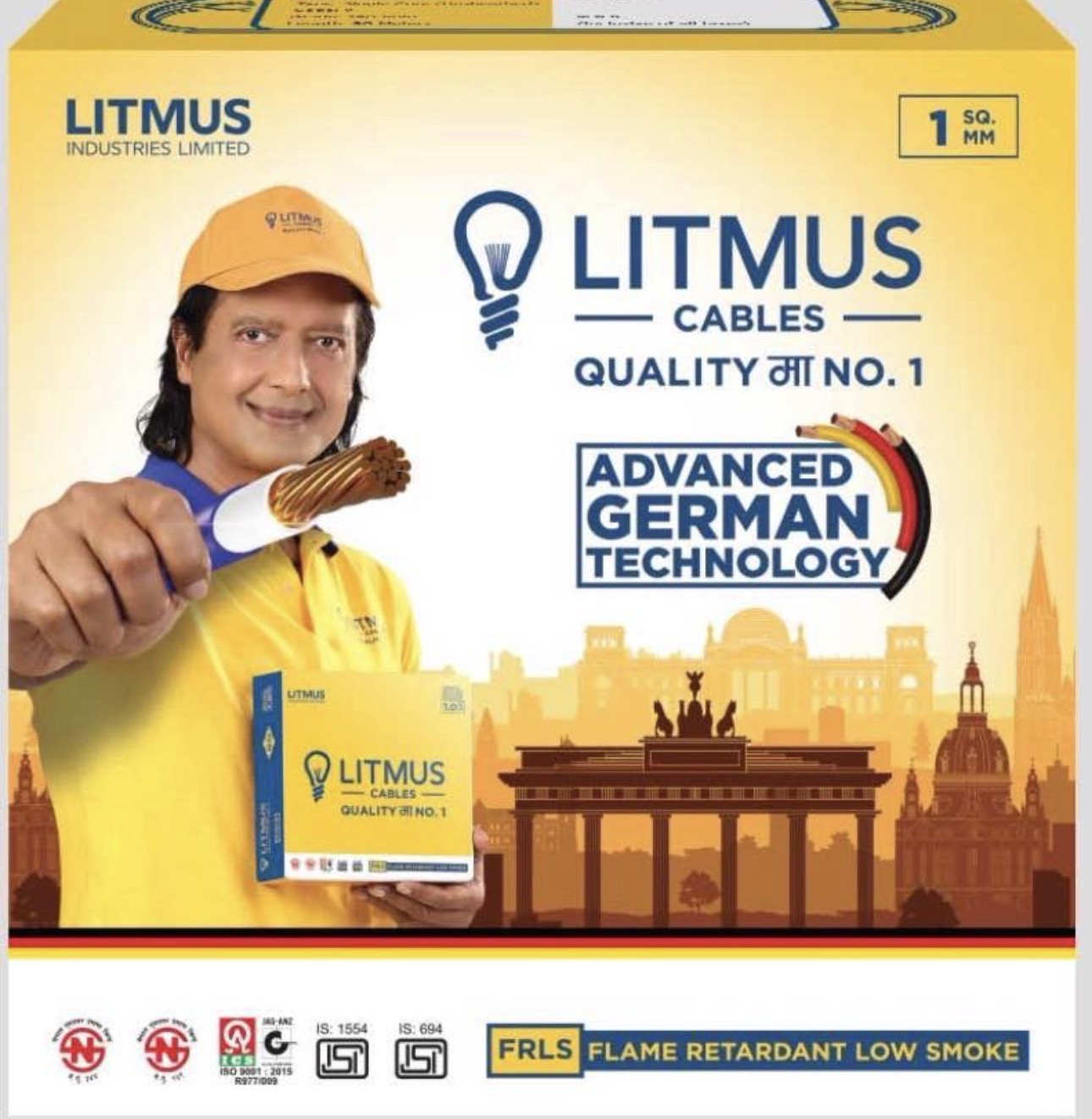 LITMUS CABLE 6.0 SQ MM 1100V NS:344 IS:694 ISI FRLS 9750119563
